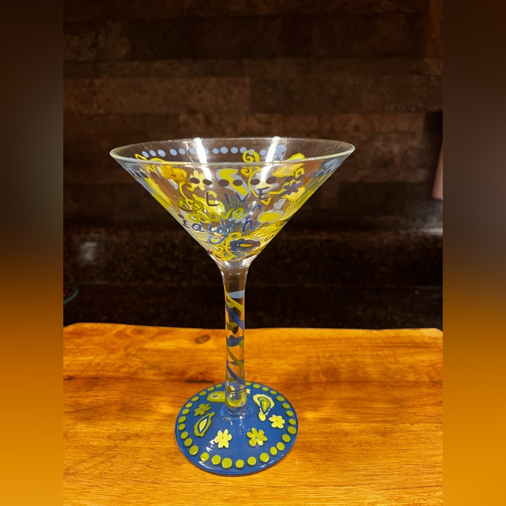 Hand painted cocktail glass